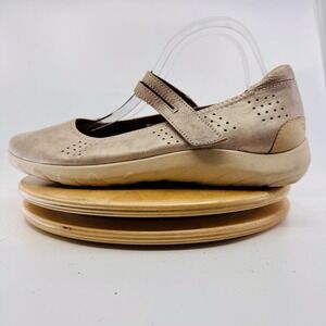 Cobb Hill Amalie Mary Jane Womens 10 Gold Metallic Leather Comfort Shoe Rockport